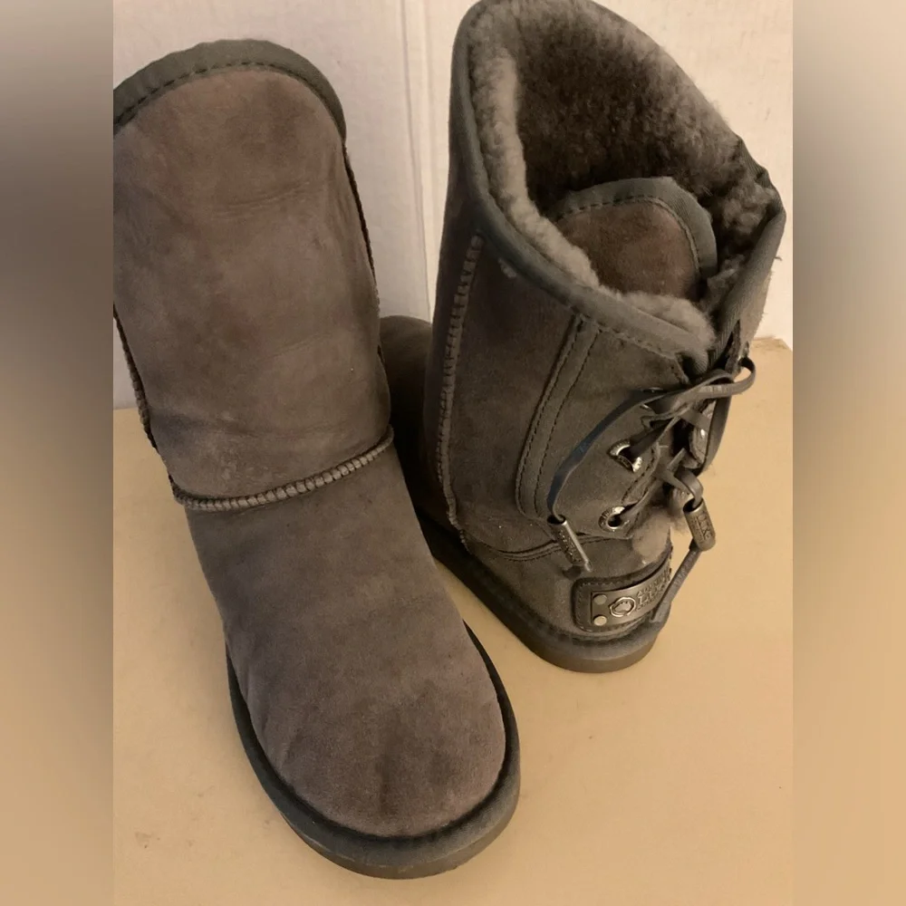 Australia Luxe Collective women gray suede dita short boots size 8 - Picture 2 of 10